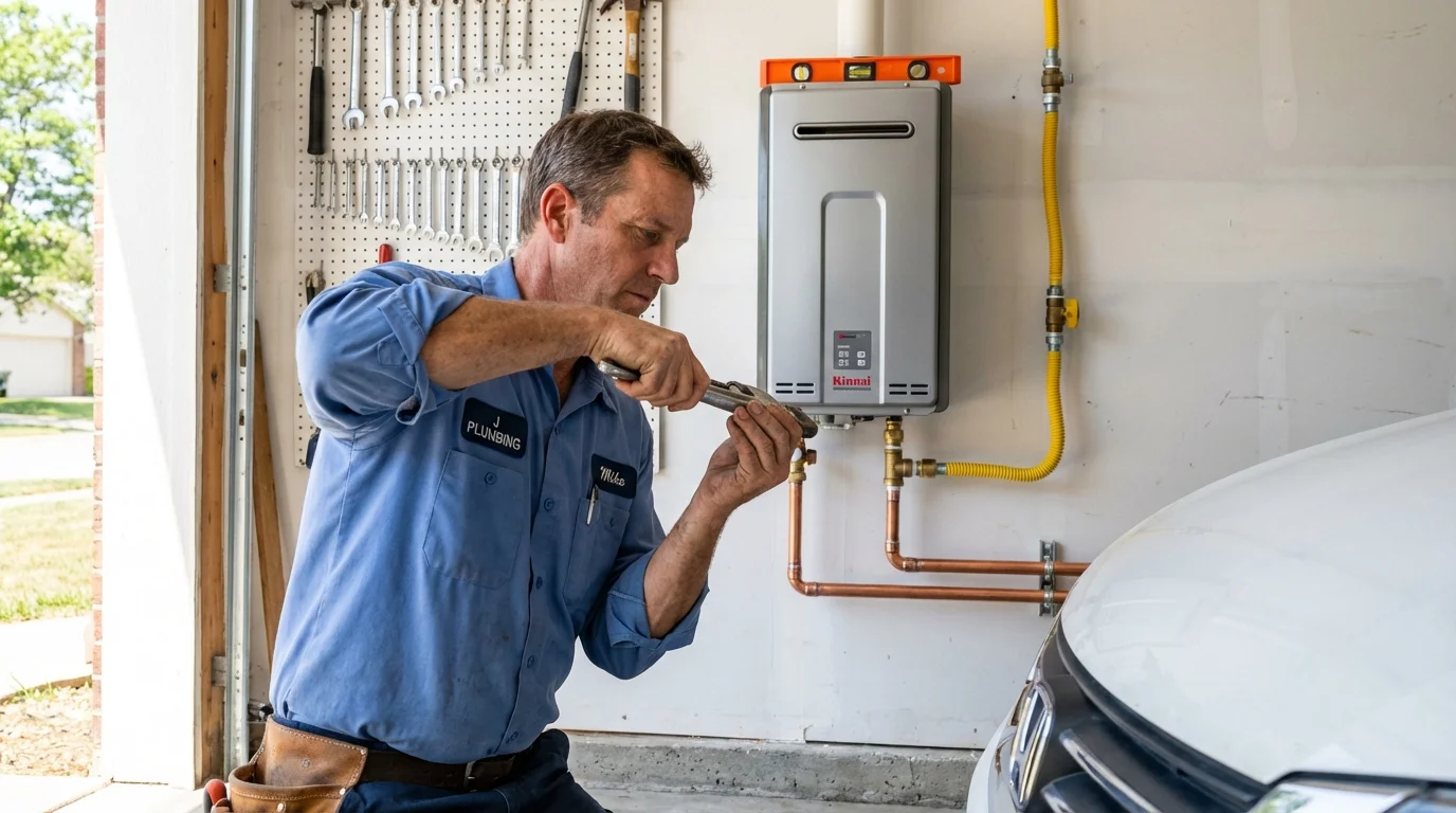 Tankless water heater installation by a Johns Plumbing LLC plumber in Rockledge